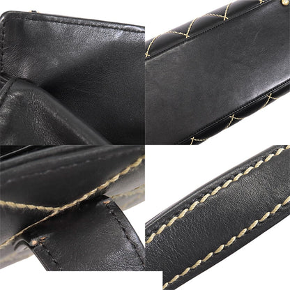 Chanel Wild Stitch Tote Bag Black Gold Leather CC Logo — view 6