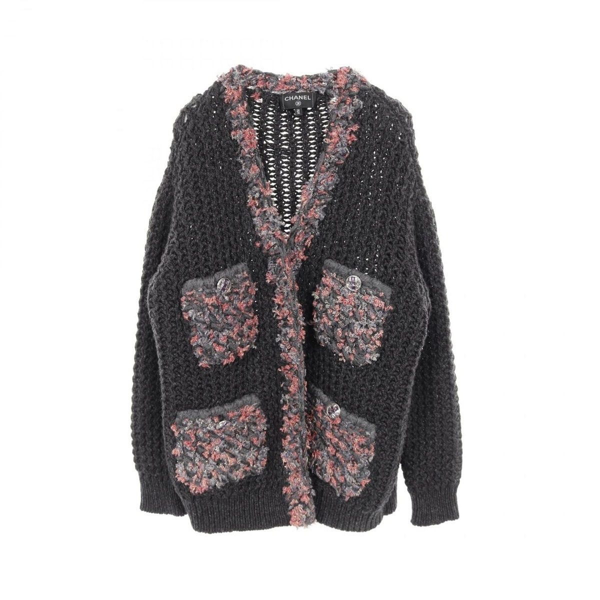 Chanel Cardigan CC Logo Button Cashmere