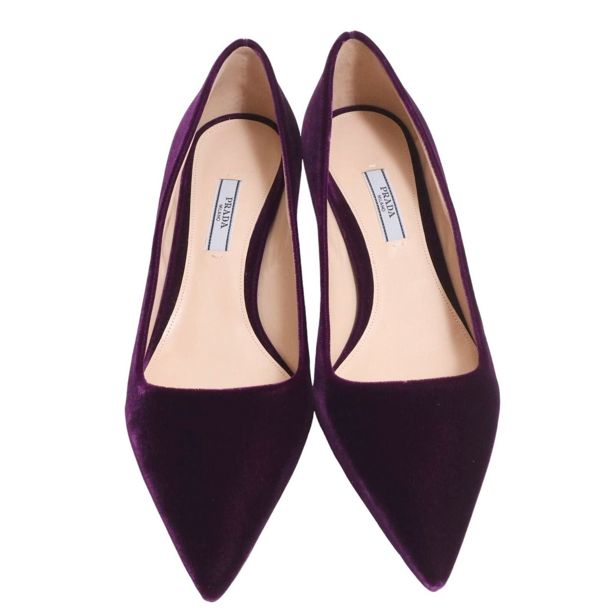 Prada Pointed Toes Velour Purple Heel — view 2