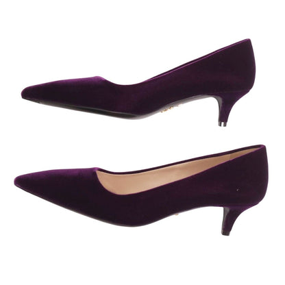 Prada Pointed Toes Velour Purple Heel — view 3