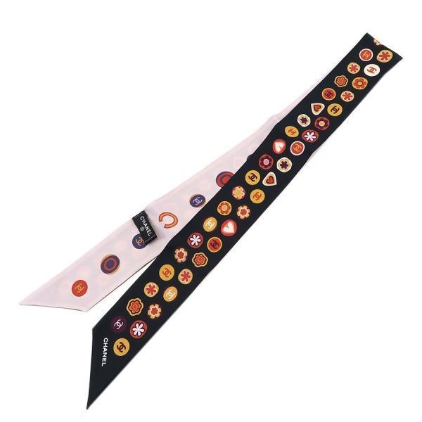 Chanel Floral Pattern Black & Pink Headband