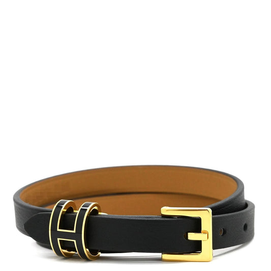 Hermes Bracelet Pop Double Tour Veau Swift Black T3