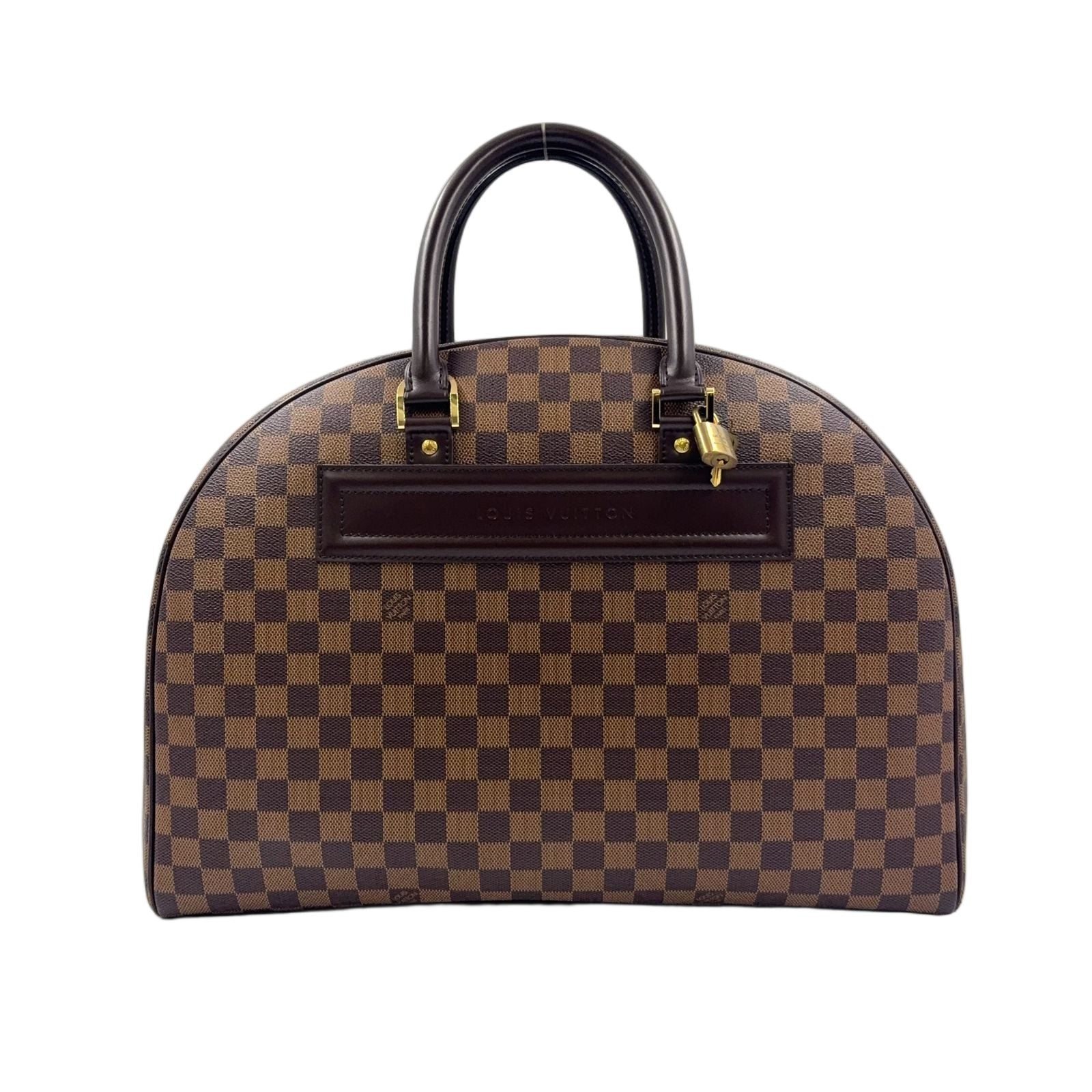 Louis Vuitton Nolita 24 Damier Ebene Leather Brown Handbag Gold