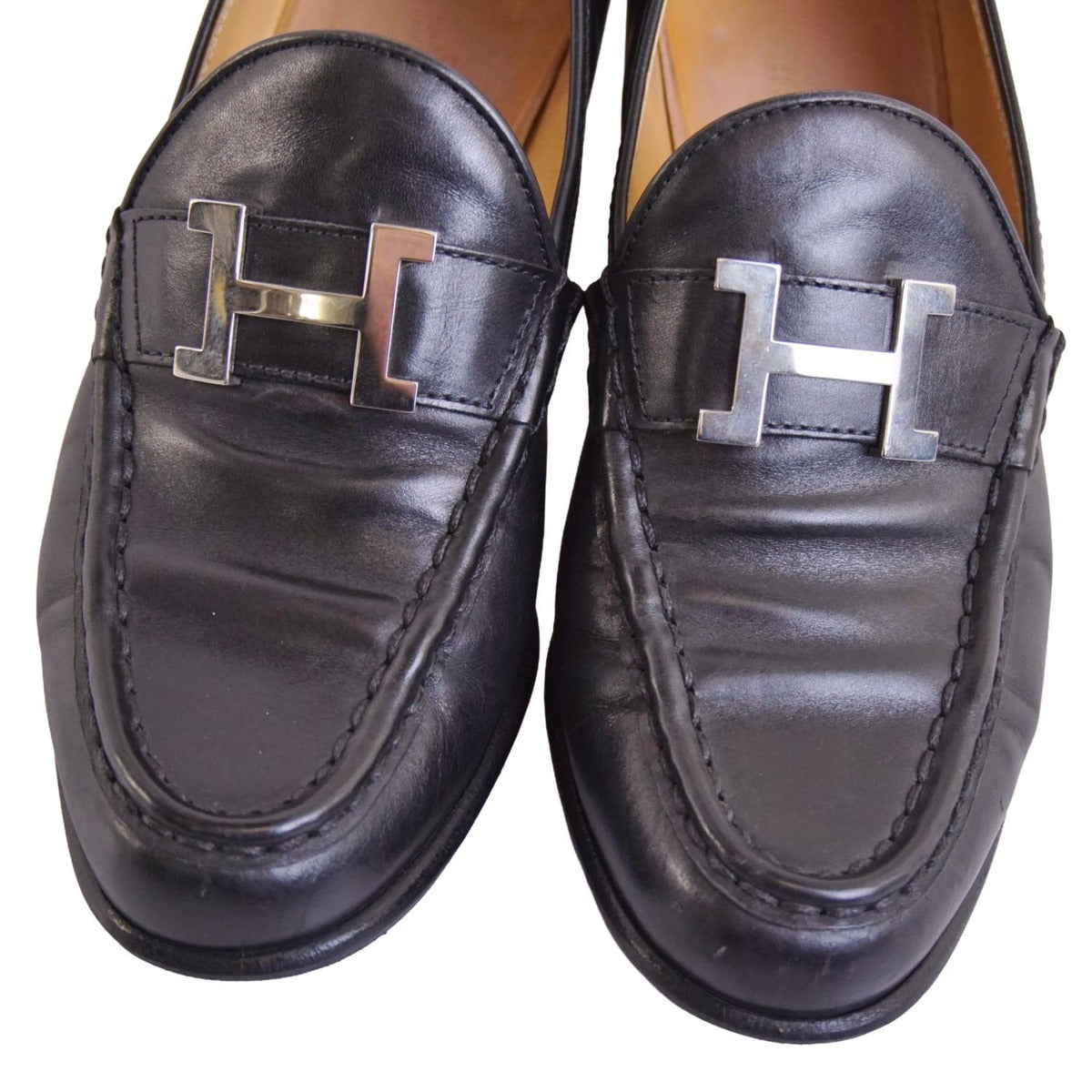Hermes Loafers Moccasins Heel Constance Logo — view 3