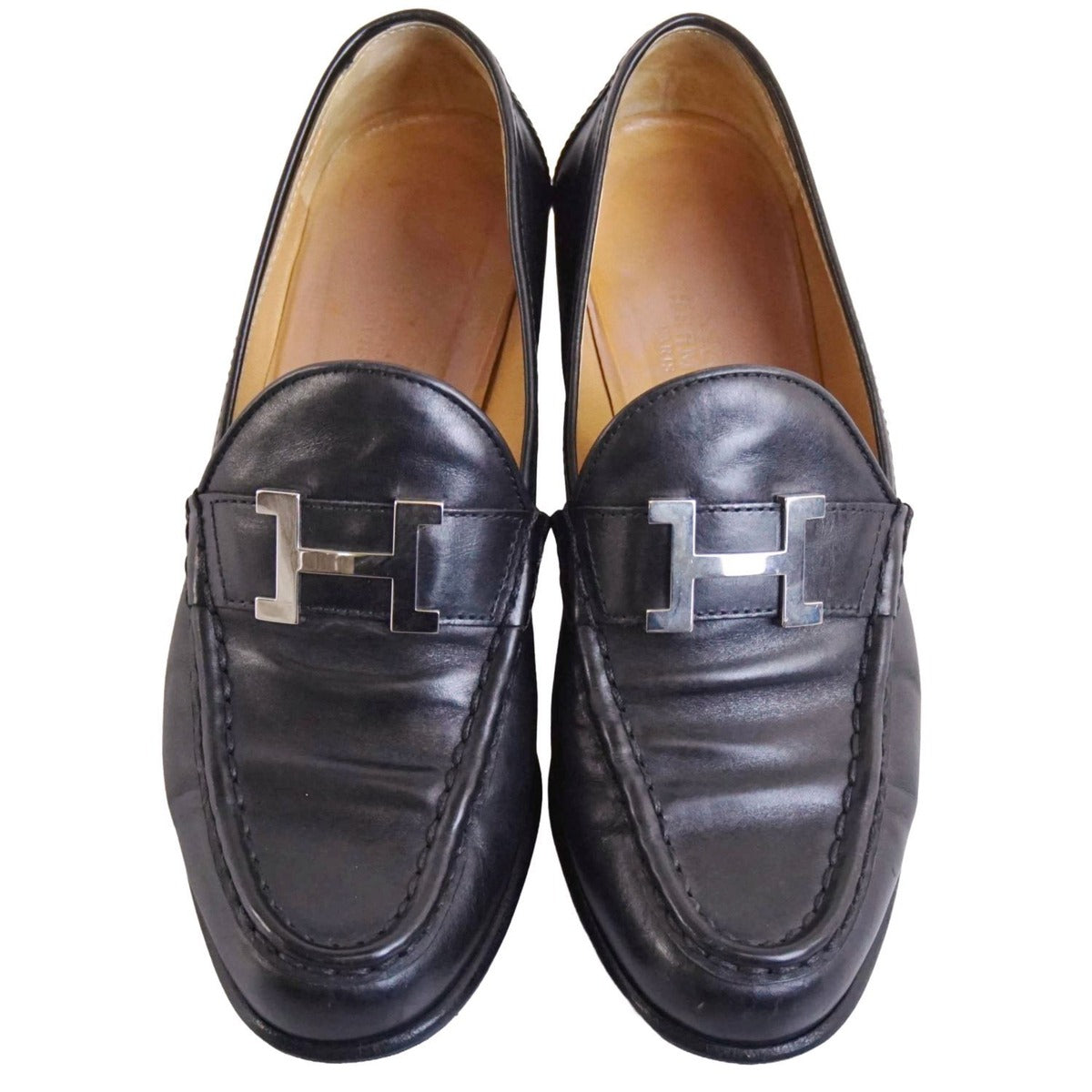Hermes Loafers Moccasins Heel Constance Logo — view 4