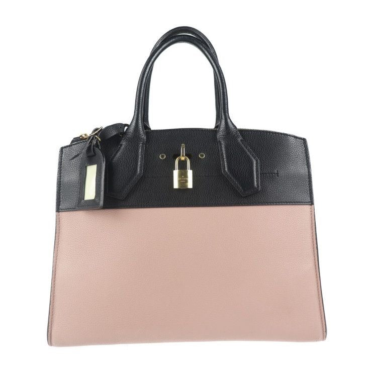 Louis Vuitton City Steamer MM Handbag Taurillon Leather Magnolia Pinkish