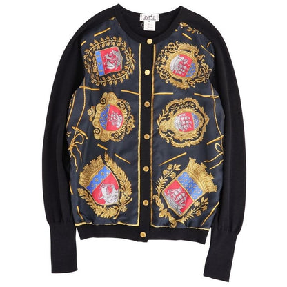 Hermes Cardigan Knit Silk Switching Vintage