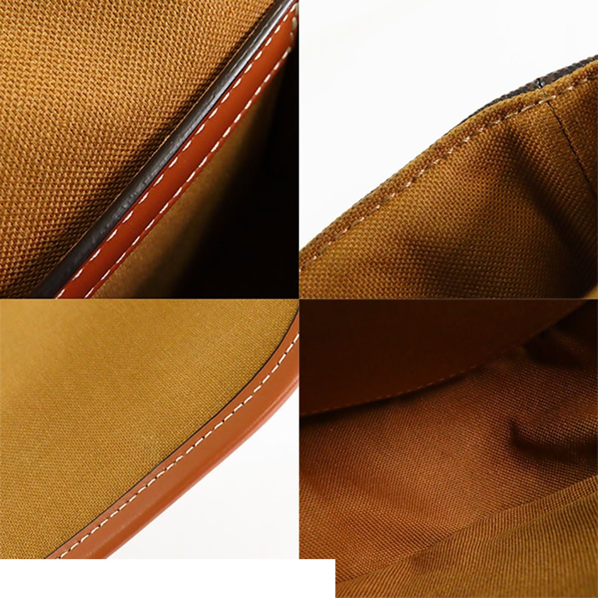Celine Folco Brown Calfskin Triomphe Canvas Shoulder Bag — view 8