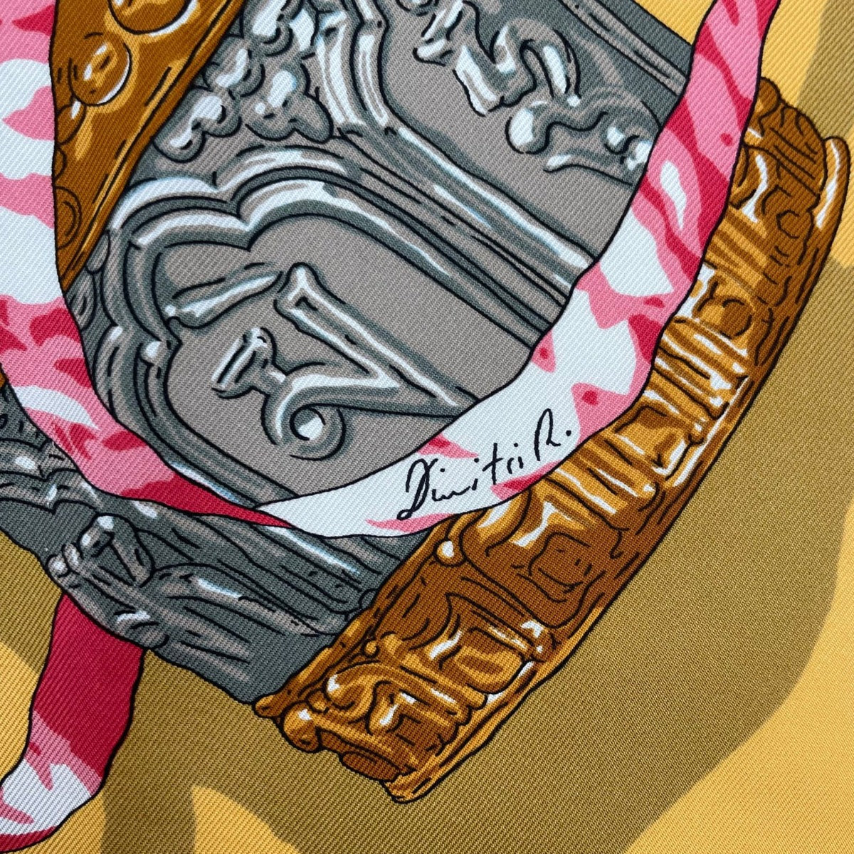 Hermes Scarf Silk Carre 90 Prieres AU Vent Prayer in the Wind Yellow — view 7
