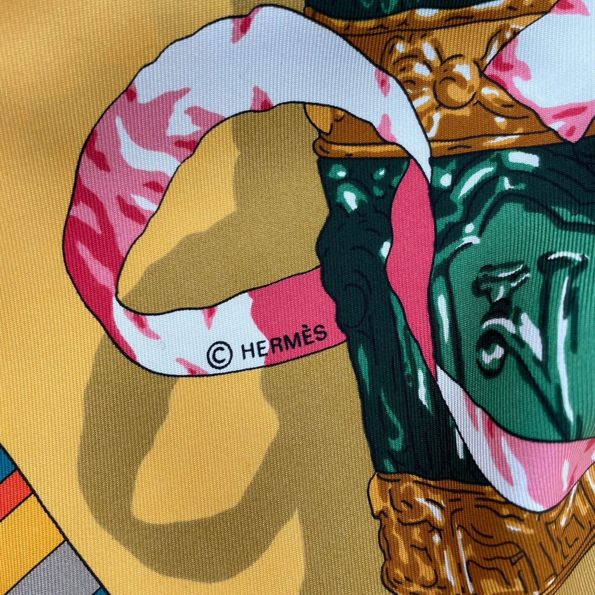Hermes Scarf Silk Carre 90 Prieres AU Vent Prayer in the Wind Yellow — view 9