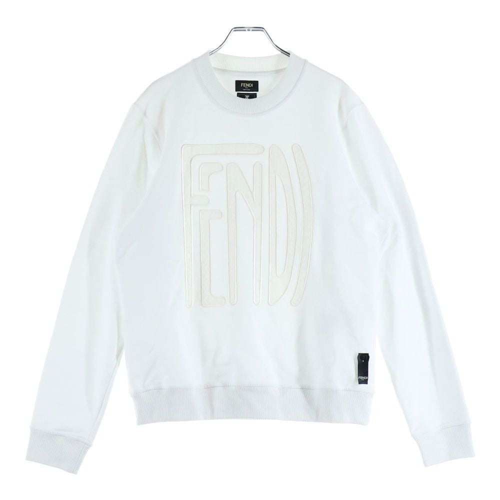 Fendi FF Logo Crew Neck Sweatshirt White