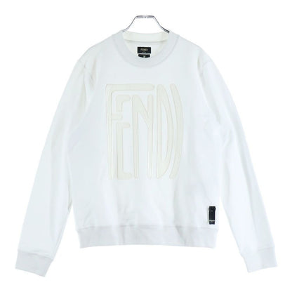 Fendi FF Logo Crew Neck Sweatshirt White