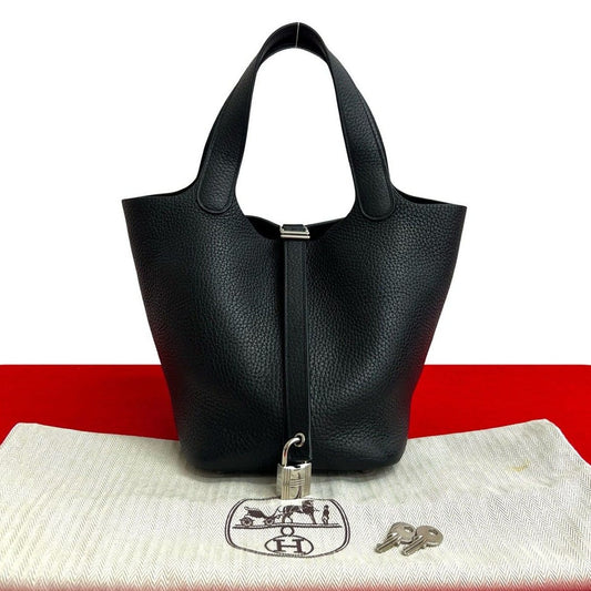 Hermes with Key Picotin Lock PM Taurillon Clemence Leather Handbag Mini Tote
