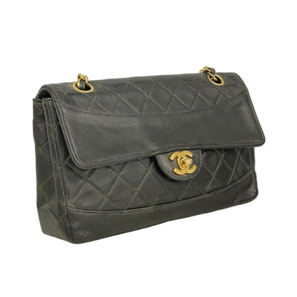 Chanel Shoulder Bag Quilted Lambskin Moss Green Gold — view 2