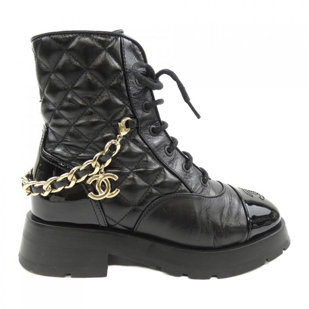 Chanel Lace Up Boots