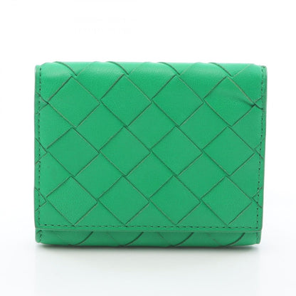 Bottega Veneta Hook Wallet Intrecciato Green Leather Bifold
