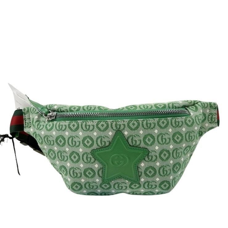 Gucci Waist Bag Children's Green Canvas Star GG Logo