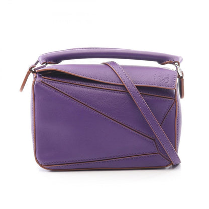 Loewe Handbag Puzzle Edge Mini Purple Leather Bag