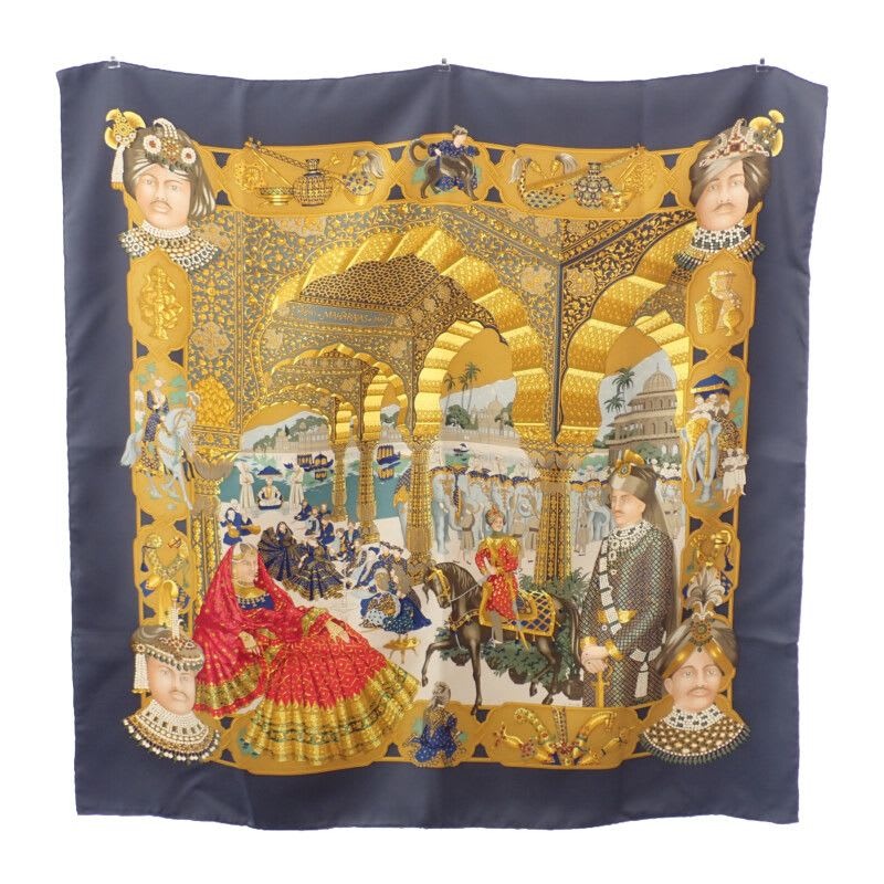 Hermes CARE 90 Splendeur DES Maharajas Splendor India Scarf Silk