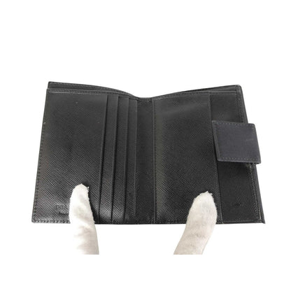 Prada Wallet Triangle Logo Black Nylon Hook Bifold — view 5