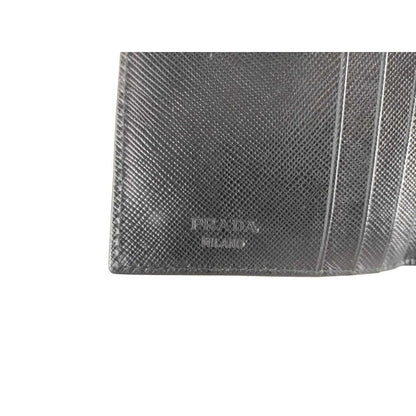 Prada Wallet Triangle Logo Black Nylon Hook Bifold — view 6
