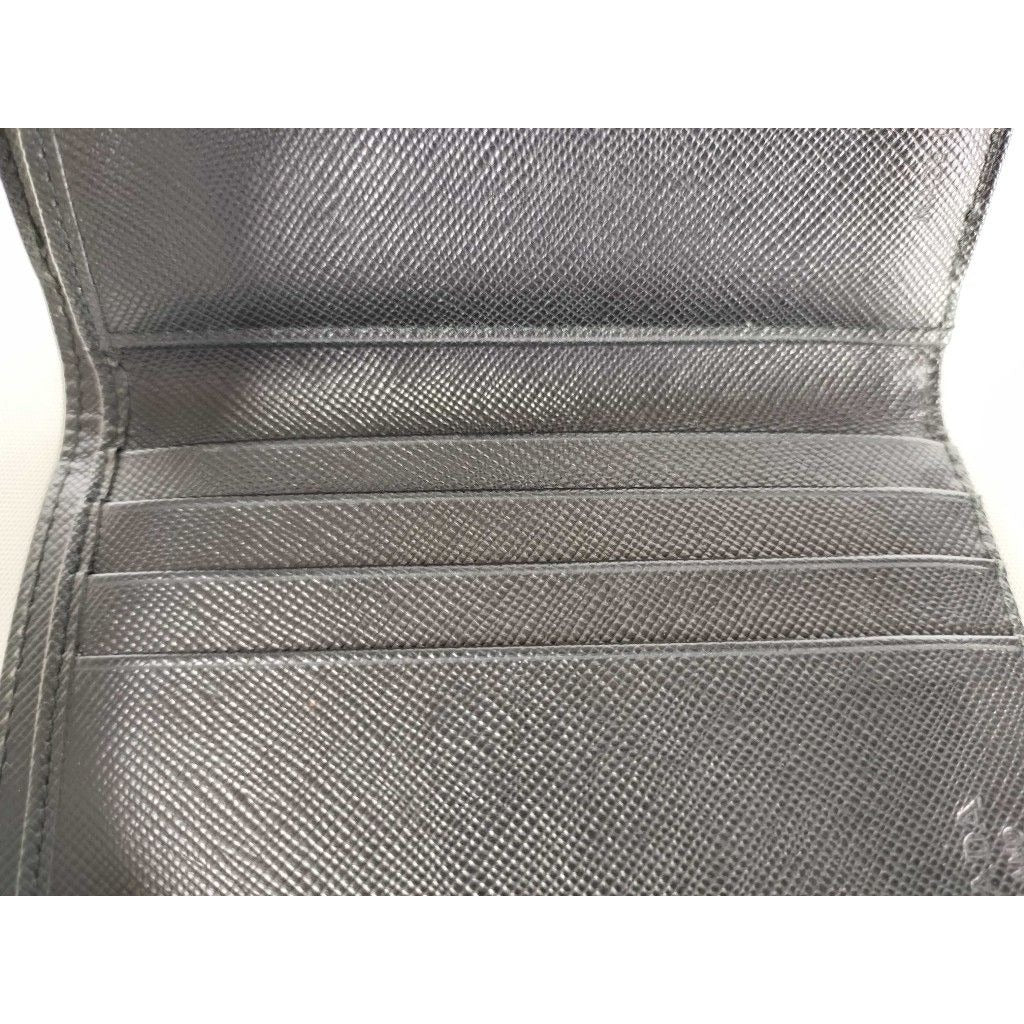 Prada Wallet Triangle Logo Black Nylon Hook Bifold — view 9