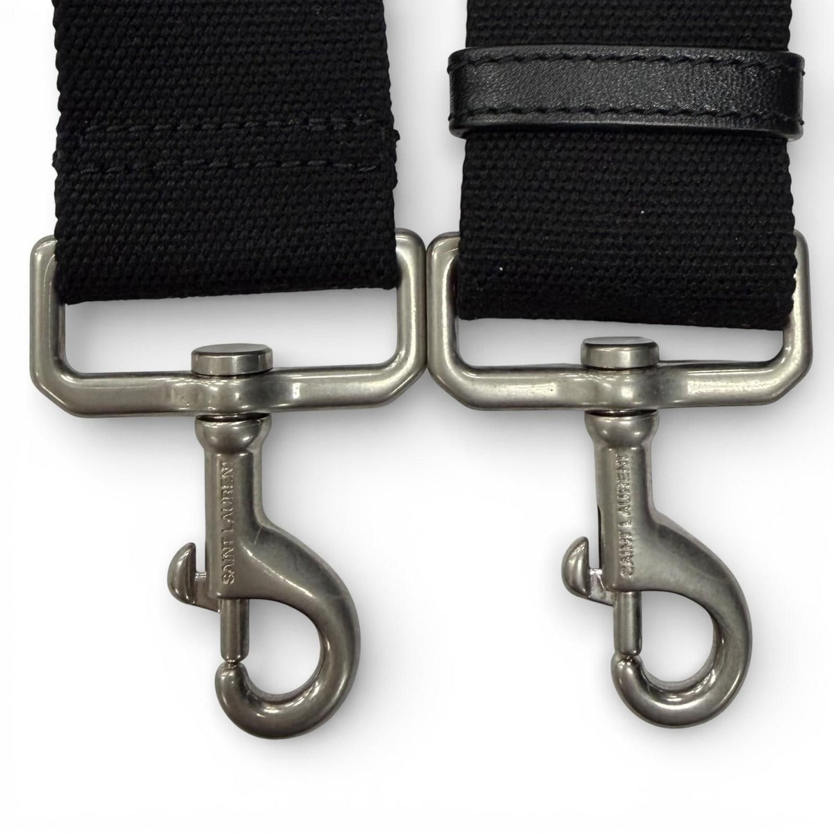 Saint Laurent Paris Wool Leather with Logo Patch Check Pattern 2-Way — view 11
