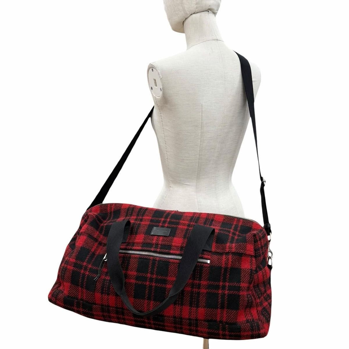 Saint Laurent Paris Wool Leather with Logo Patch Check Pattern 2-Way — view 3
