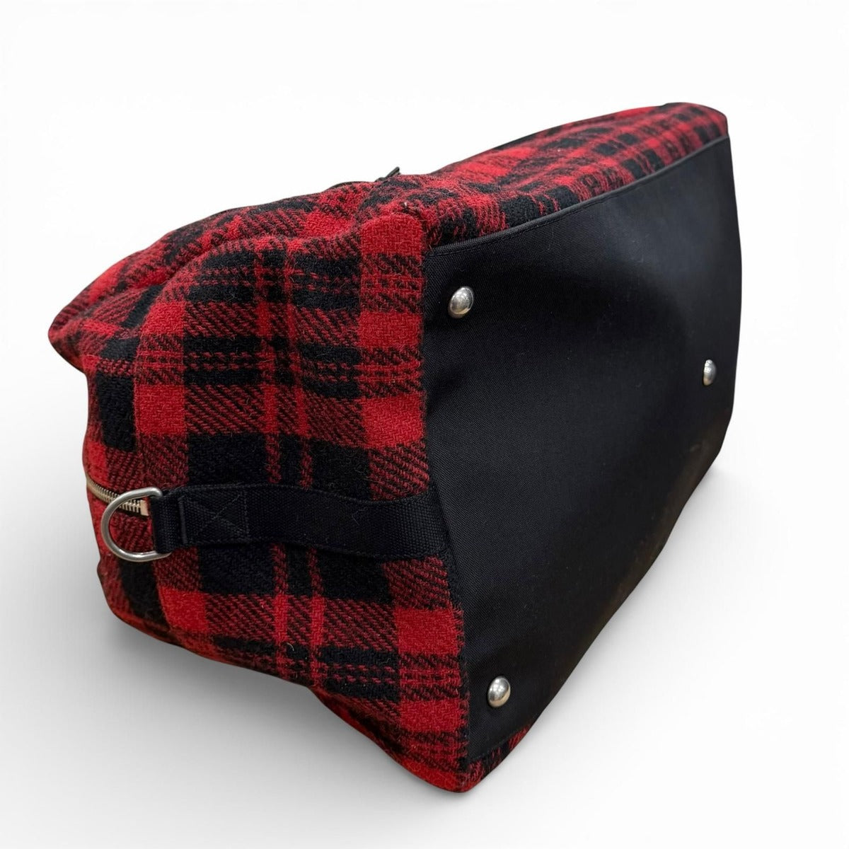 Saint Laurent Paris Wool Leather with Logo Patch Check Pattern 2-Way — view 5