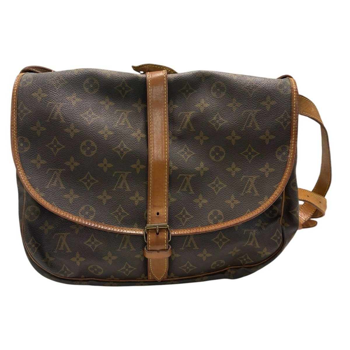 Louis Vuitton Monogram Saumur Brown Gold Leather — view 2