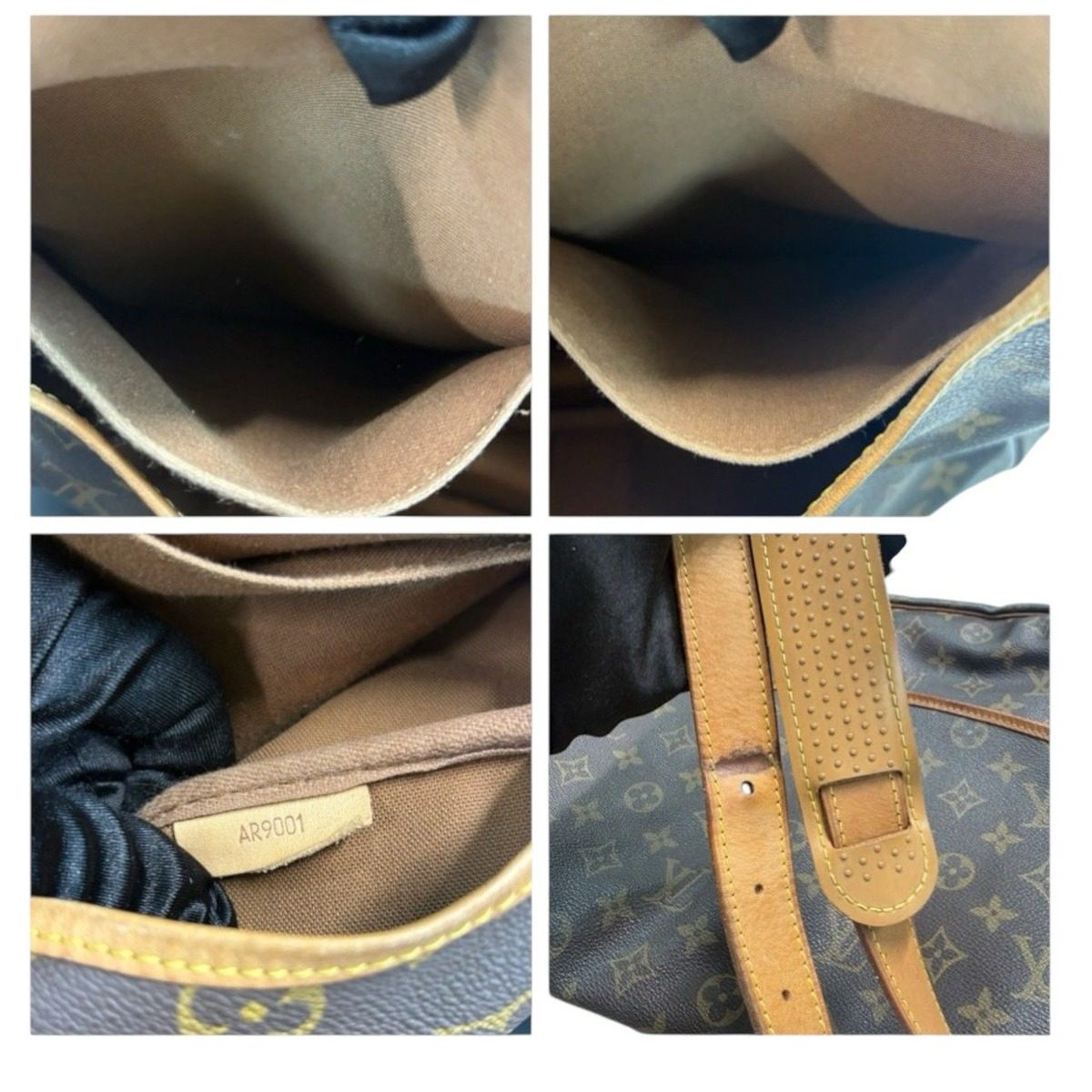 Louis Vuitton Monogram Saumur Brown Gold Leather — view 8