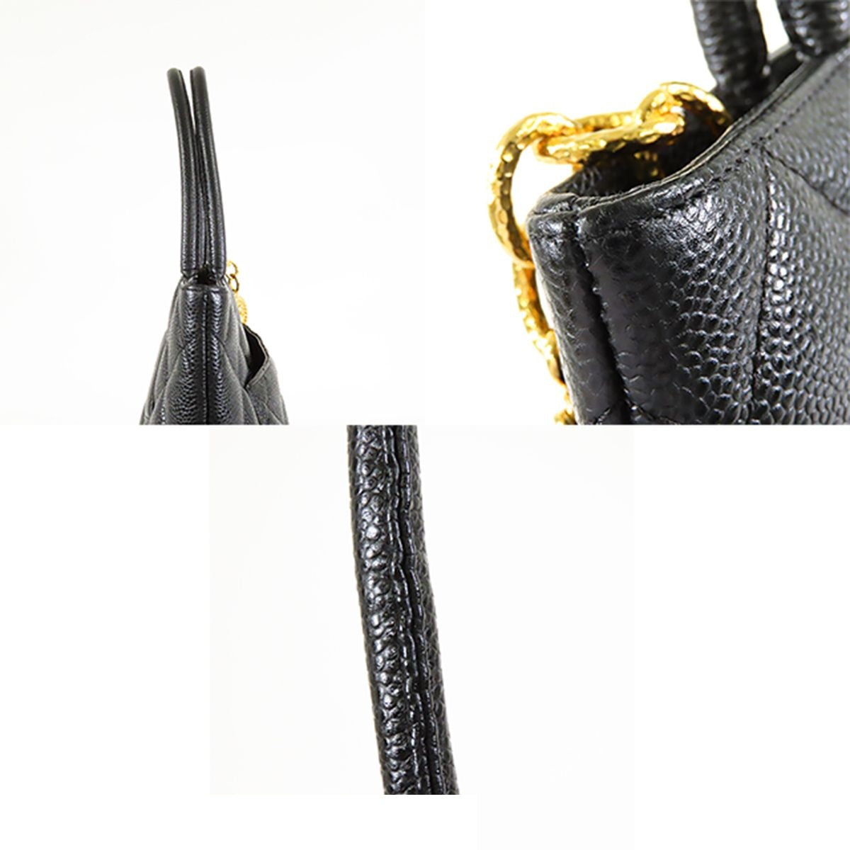 Chanel Reissue Tote Bag Black Gold Caviar Leather — view 7