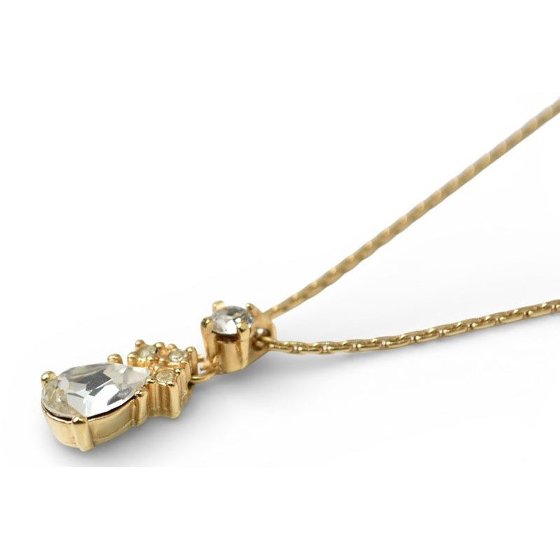 Dior Christian Necklace Vintage Teardrop Rhinestone Gold — view 2