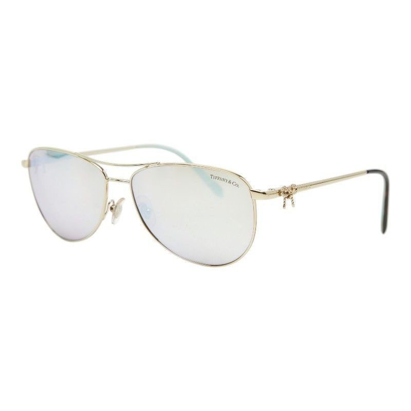 Tiffany & Co Teardrop Sunglasses Brown Gold Plated Eyewear