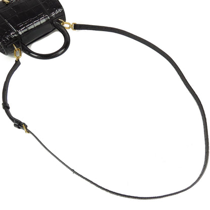 Balenciaga Hour Glass XS Black Leather 2-Way Embossed Shoulder Bag — view 4