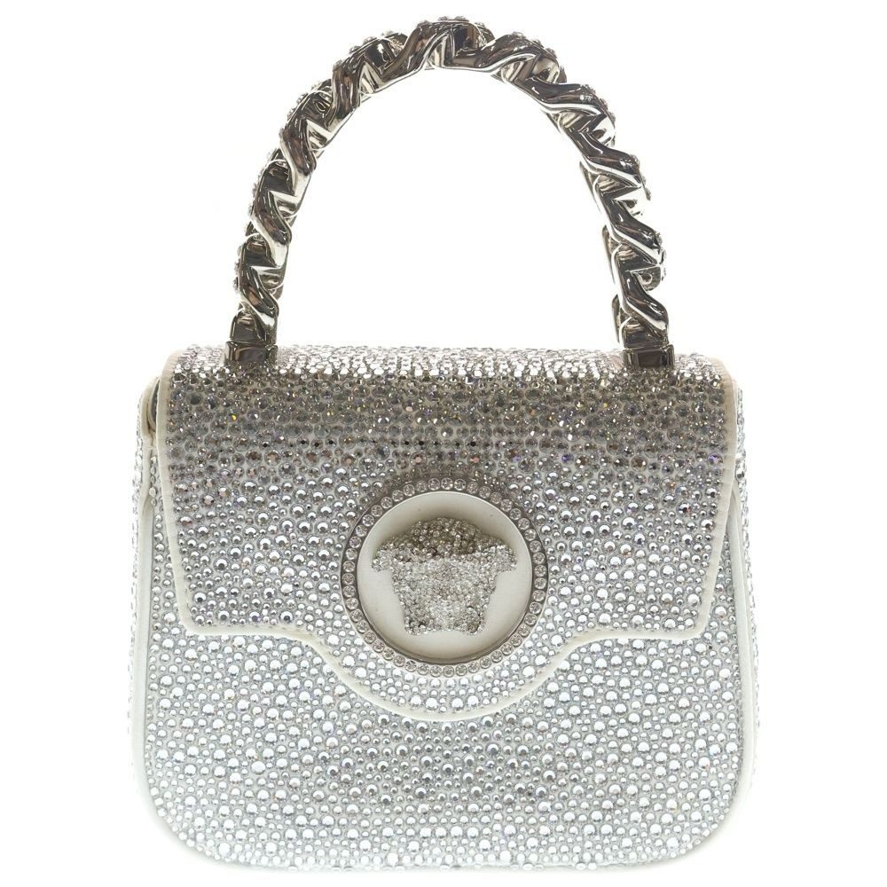 Versace la Medusa Mini Chain Shoulder Bag 2-Way Silver