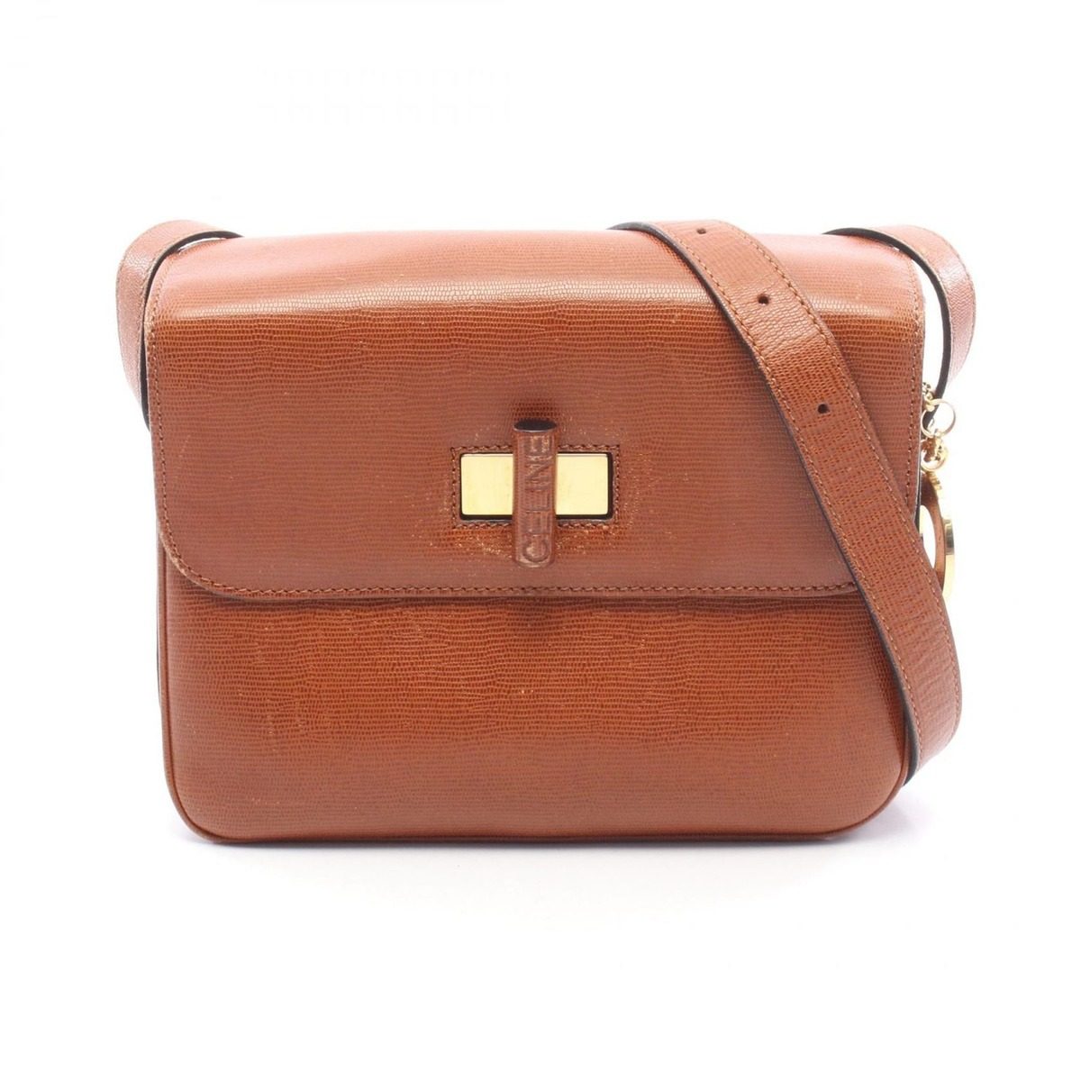 Celine Shoulder Bag Brown Leather