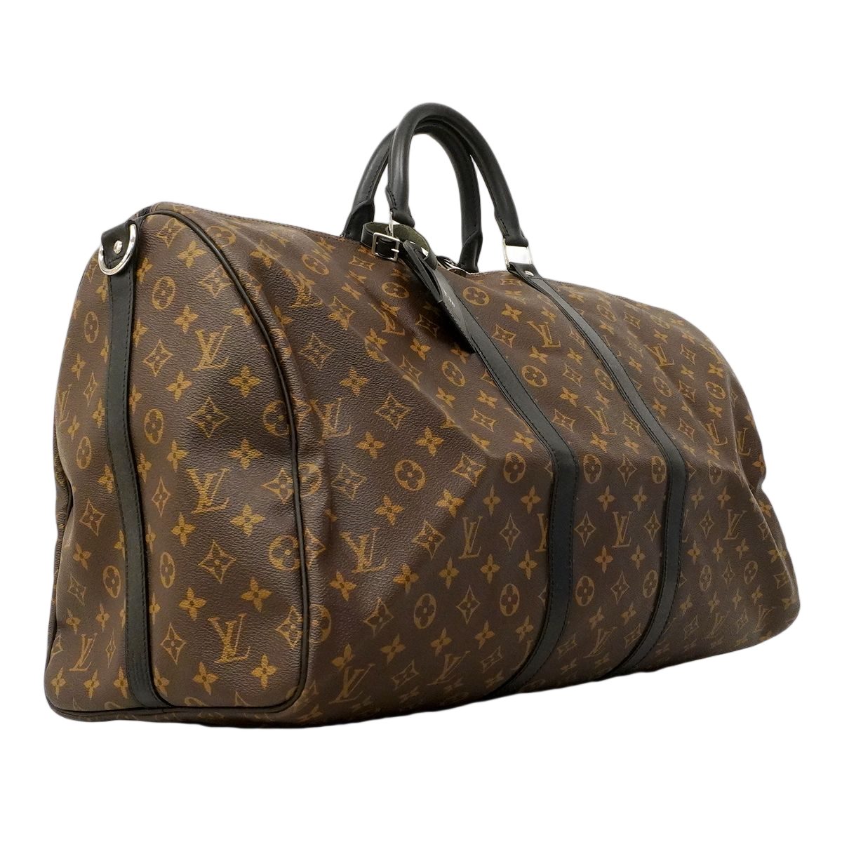 Louis Vuitton Boston Bag Monogram Macassar Keepall Bandouliere 55 Brown Black — view 2