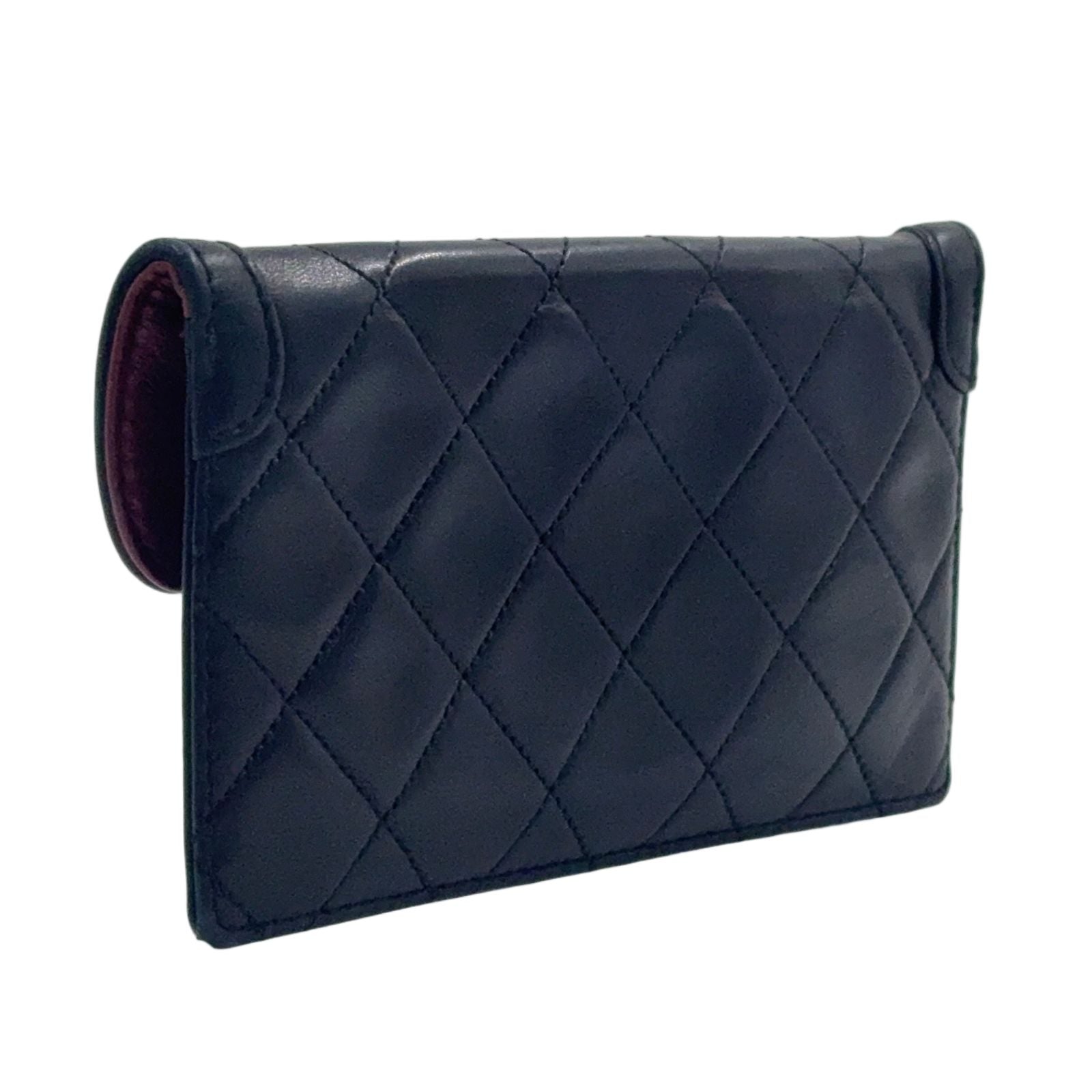 Chanel Quilted Shoulder Bag Lambskin Black Pouch Gold — view 2