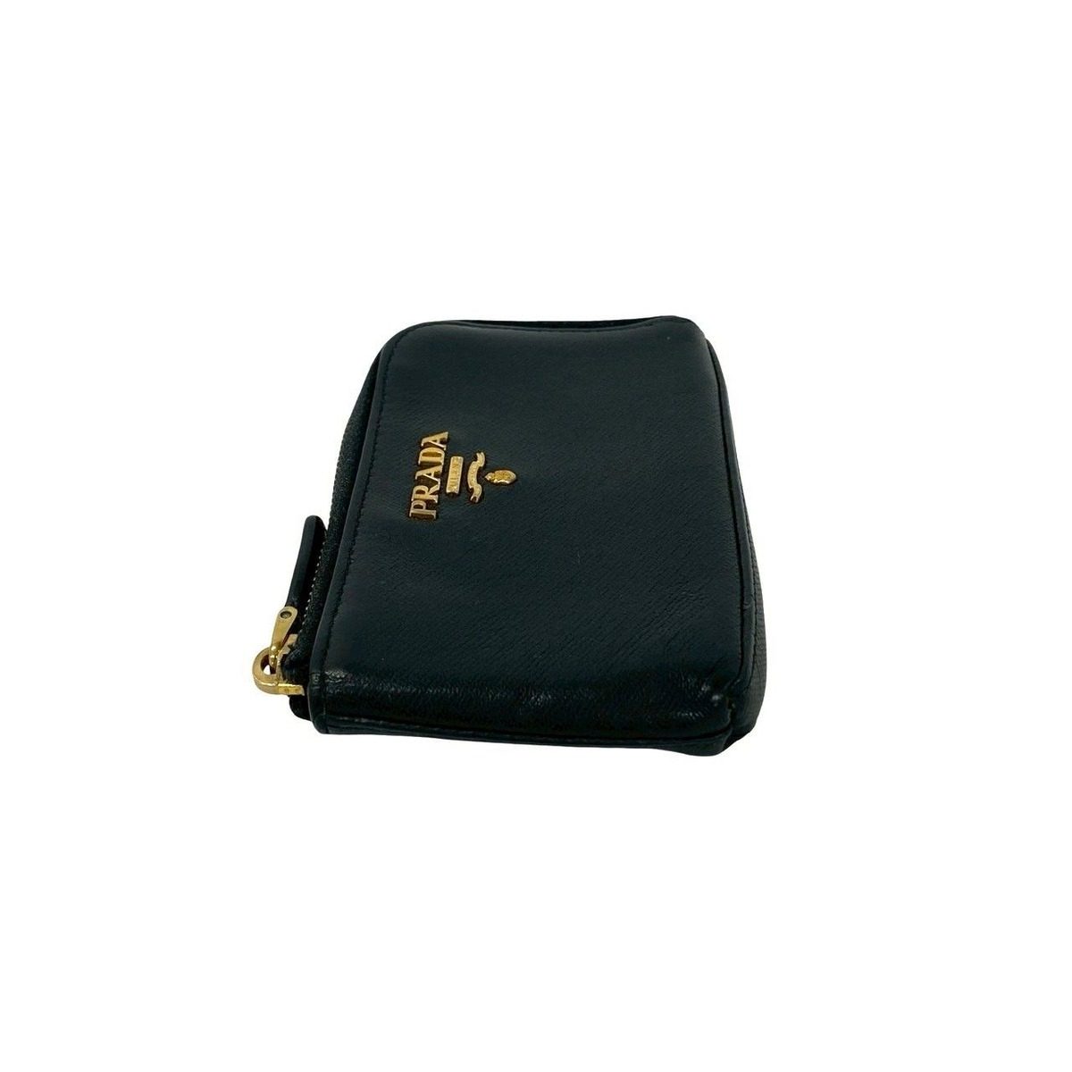 Prada Logo Leather Coin Purse Key Ring Key Chain L — view 4