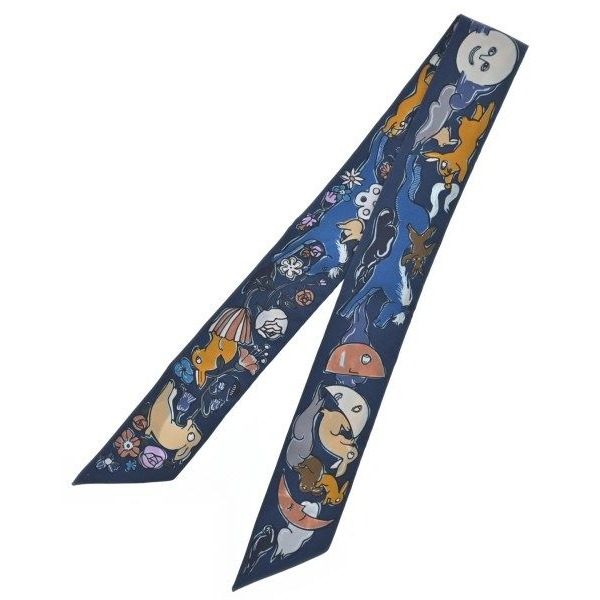 Hermes Bandana Scarf Blue — view 2