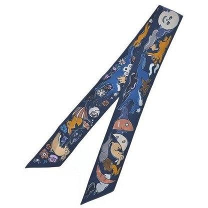 Hermes Bandana Scarf Blue — view 2