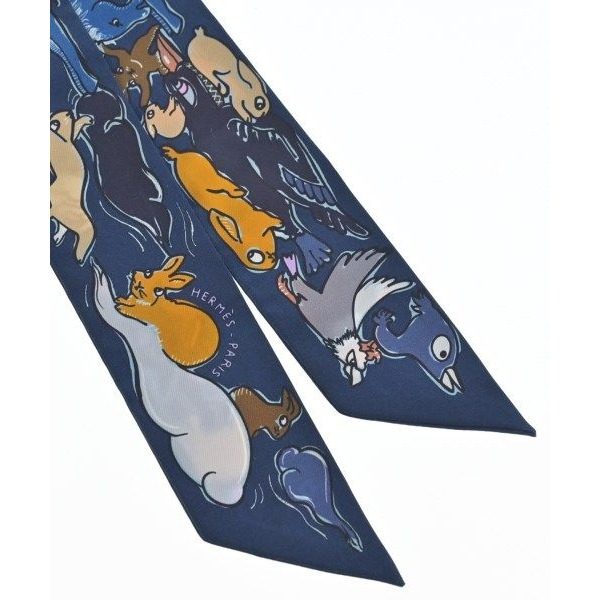 Hermes Bandana Scarf Blue — view 4