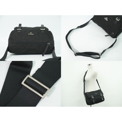 Prada Nylon Shoulder Bag Pochette Black — view 6