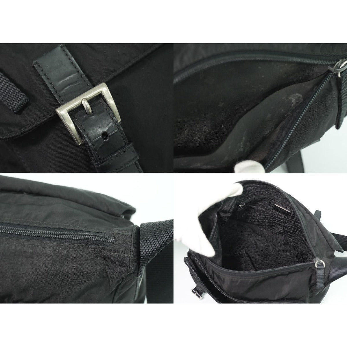 Prada Nylon Shoulder Bag Pochette Black — view 7