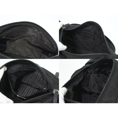 Prada Nylon Shoulder Bag Pochette Black — view 8