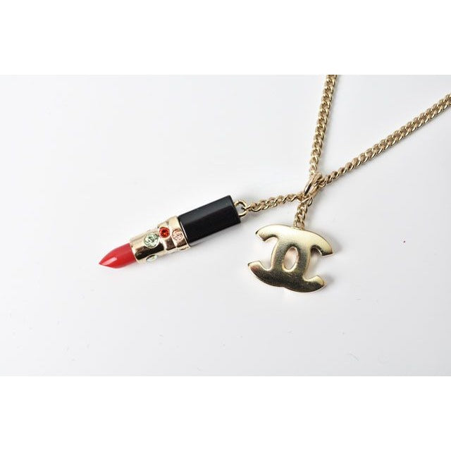 Chanel Bangle Bracelet Lipstick Rhinestone Red Multi — view 4