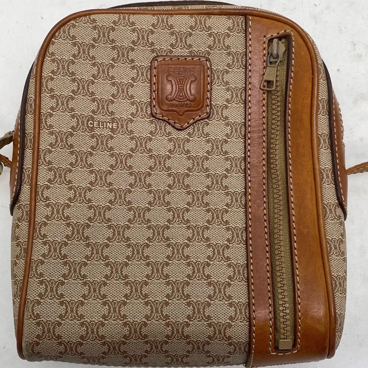 Celine Shoulder Bag Pochette White Macadam Travel — view 12