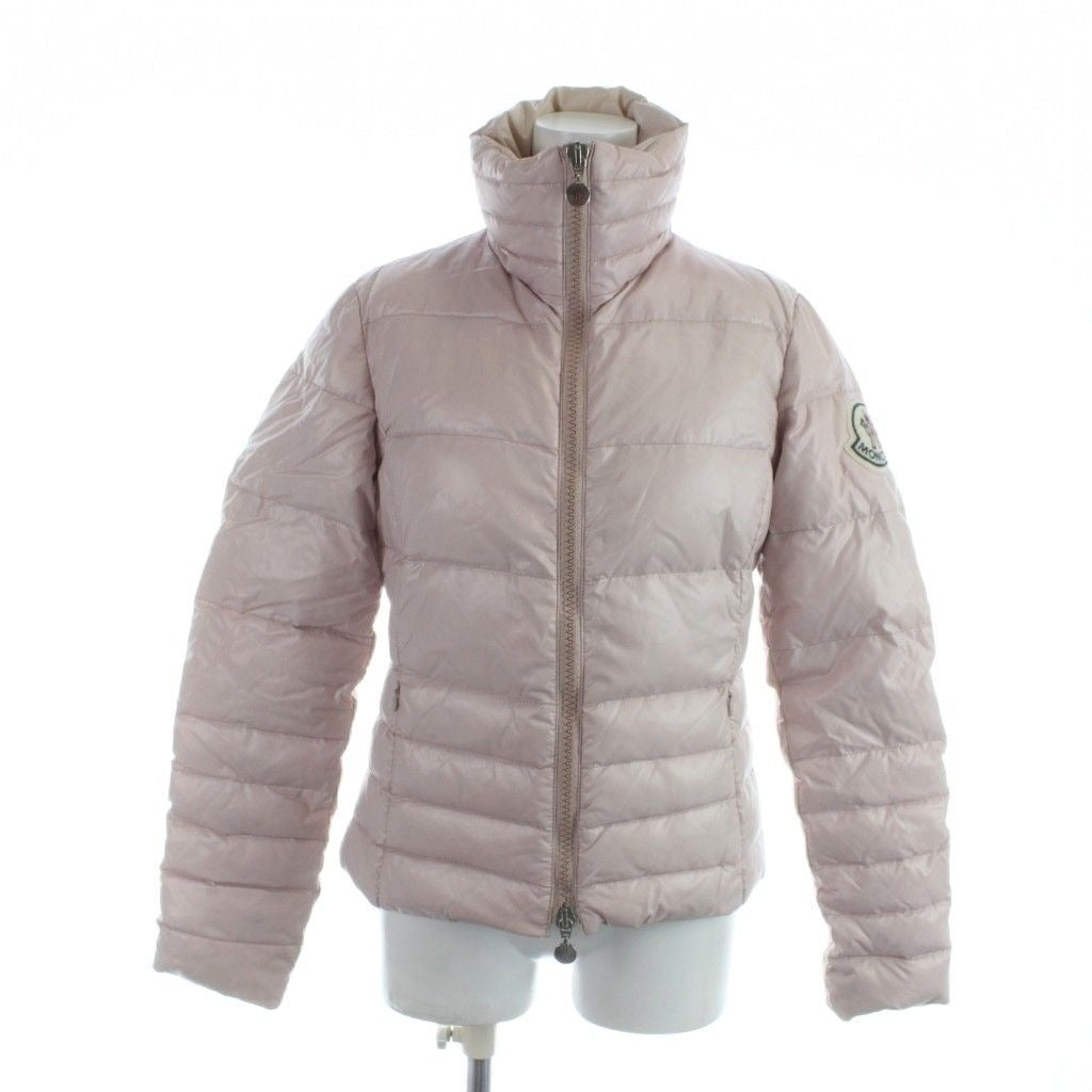 Moncler Tivoli Down Jacket Long Sleeve Zip Up Patch Logo 1 M Pink