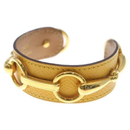 Hermes Bangle Bracelet Yellow Horsebit SS Epsom Gold